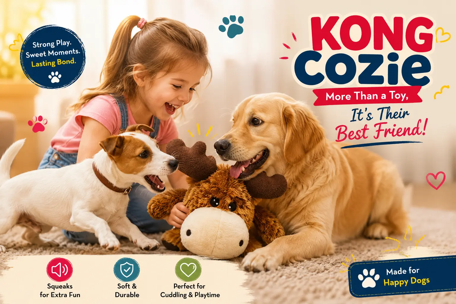 Cute plush dog toy