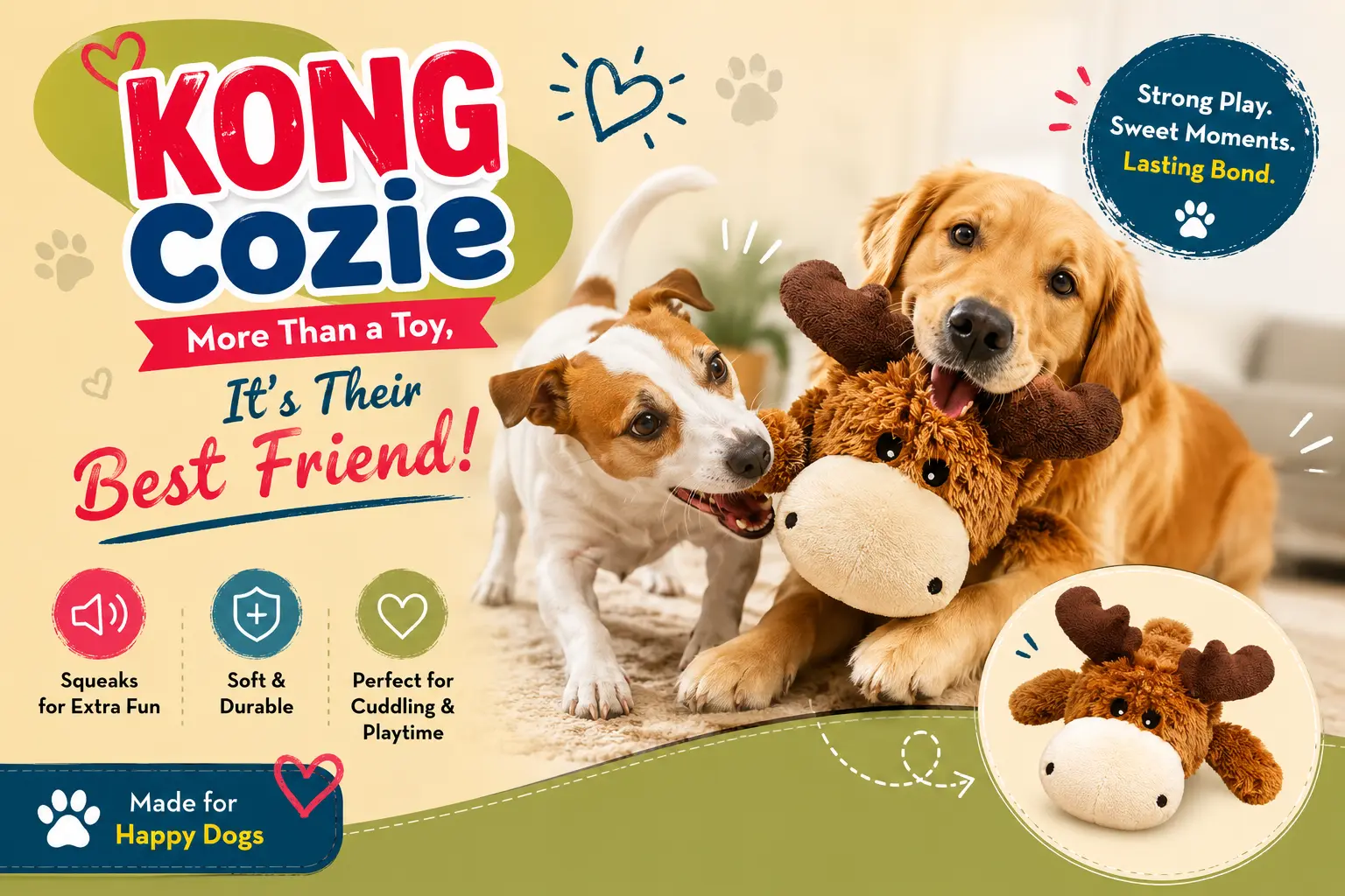 Stuffed animal dog toy
