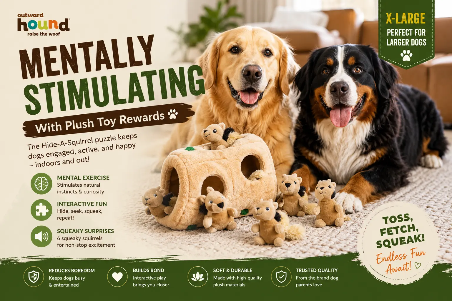 Hide-A-Squirrel dog toy